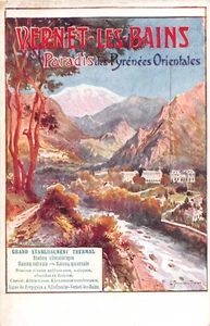ANUNCIO POSTAL FRANCIA VERNET - LES - BAINS PARADIS DES PYRENEES ORIENTALES - Imagen 1 de 2