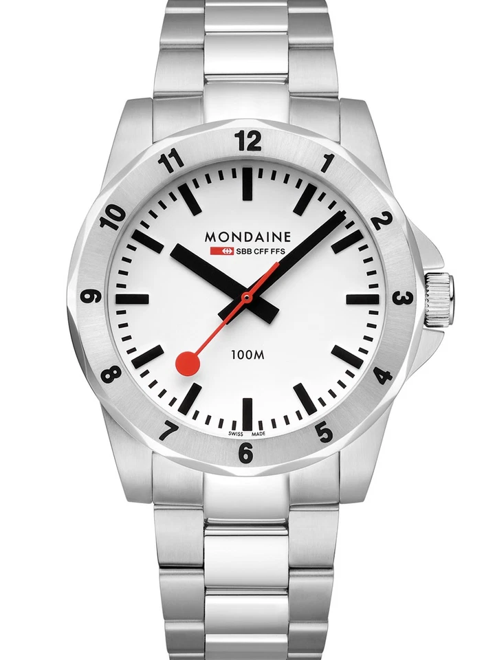 Mondaine Msx.4211b.lb Leather Strap Men's Watch Backlight 42mm With Tags