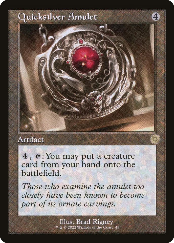 Quicksilver Amulet (REGULAR) x1 - MTG The Brothers' War Retro Artifacts BRR #45 - Image 1 of 1