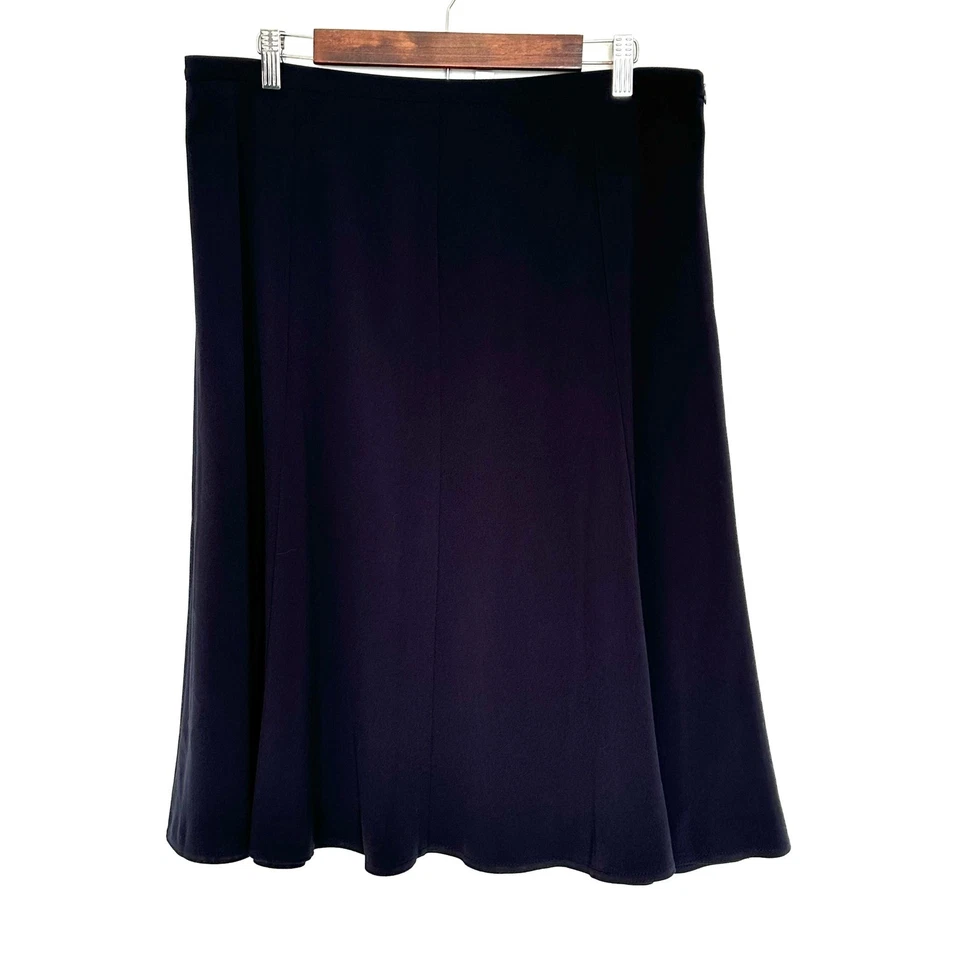 Falda Kim Rogers Para Mujer Talla 16 Azul Midi Cremallera Lateral Línea A Sólida Foto 1 de 4