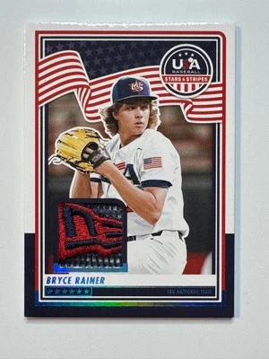 Panini Stars & Stripes 2025 materiales EE. UU. logotipo New Era Bryce Rainer 1/1 Foto 1 de 2