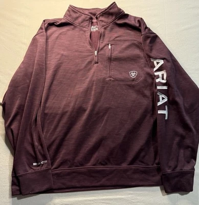 Ariat Tek Jacket Mens Extra Lg  Maroon Cold Series Team Logo 1/4 Zip Sweater - Изображение 1 из 4