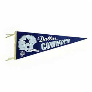  Pennant vintage 1967 Dallas Cowboys barra singola NFL calcio 30" con schede orig - Foto 1 di 12