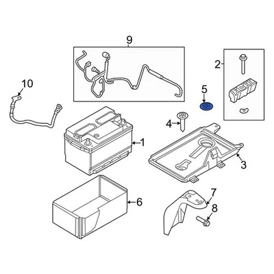 For Lincoln MKZ 2007-2020 Lincoln W700430S441 Battery Tray Nut - Image 1 of 4