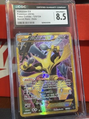 CGC 8.5 Alakazam EX 2016 Fates Collide 125/124 Secret Rare Holo Pokemon Card - Image 1 of 4