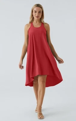 Vestido Halara Breezeful Espalda Corredora Bolsillos Laterales Alto Bajo Fluido Midi Mediano Foto 1 de 4