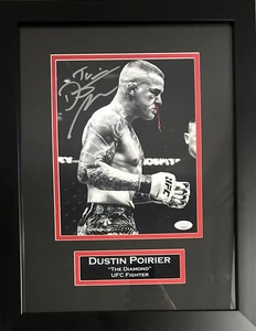 Dustin Poirier inscribed signed framed 8x10 photo UFC JSA COA The Diamond - Picture 1 of 2