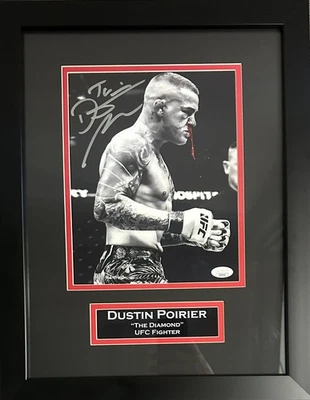 Dustin Poirier inscribed signed framed 8x10 photo UFC JSA COA The Diamond - Image 1 of 2