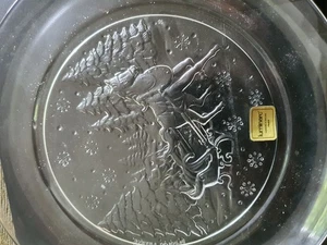 2x Vintage Arcoroc France Glasteller – Wintermotiv Schlittenpferd - Bild 1 von 3