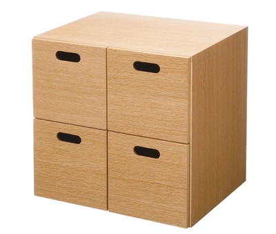 Muji Stacking Chest Width 37 Depth 28 Height 37cm 4 drawers Oak Japan New - Image 1 of 4