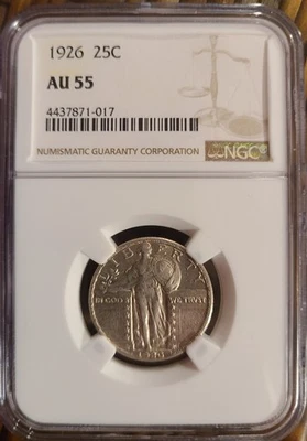 1926 Standing Liberty Quarter NGC AU55 - Image 1 of 2