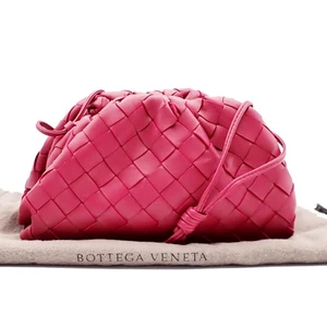 BOTTEGA VENETA Logo Intrecciato Mini Shoulder Bag Leather Pink Italy 93RF473 - Picture 1 of 14