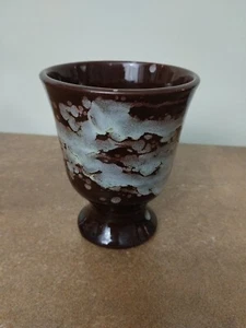 Vintage, Ewenny Welsh Studio Pottery, Brown & Green Vase Or Goblet, 11.5cm Tall - Picture 1 of 8