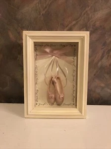 Girls Ballet Shoes Dancing Decorative Hanging Wall Sign - Picture 1 of 5