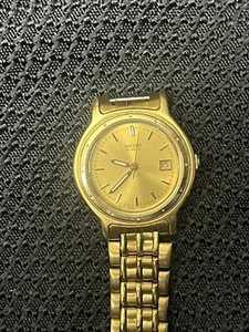 Women’s Seiko Quartz Gold Tone Stainless Steel Watch - Picture 1 of 12