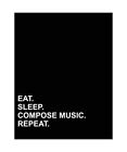 Eat Sleep Compose Music Repeat: Graph Paper Notebook: 1/4 Inch Squares, Blank Gr