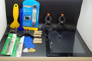 iPad 4 digitalizador negro juego de repuesto y herramientas, botón de inicio y adhesivo instalado - Imagen 1 de 5
