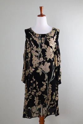 Top túnica Anne Fontaine Paris $395 floral satie terciopelo hombro frío talla 42 Foto 1 de 4