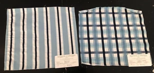 MANUEL CANOVAS Houlgate & Carreau Cabourg in Marine Striped Fabric Samples - Picture 1 of 5