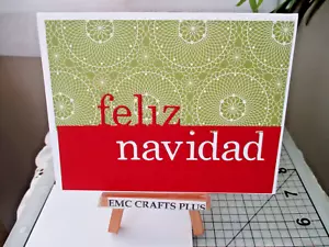 FELIZ NAVIDAD HANDMADE ~MERRY CHRISTMAS CARD~ SPANISH emc202 - Picture 1 of 3