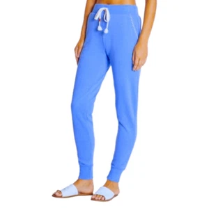 Wildfox Women's Wedgewood Blanket-Stitch Parker Jogger Pants Blue Small NWT - Picture 1 of 6