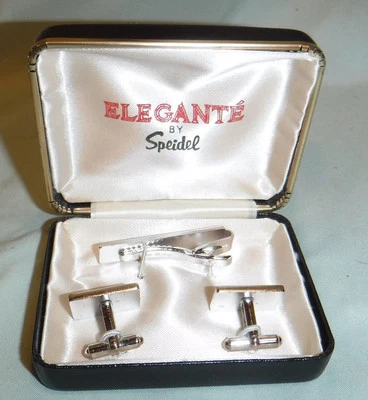 Elegante By Speidel Color Plata Gemelos y Clip de Corbata  Foto 1 de 4