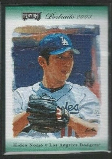 2003 PLAYOFF PORTRAITS GREEN FANFEST PARALLEL PROMO #17 HIDEO NOMO DODGERS SSP - Image 1 of 2