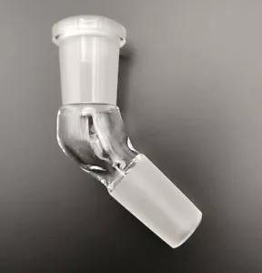 B Quality 14mm 45 Degree Angle Glass Ground Joint Attachment Adapter GonG Elbow - Picture 1 of 2