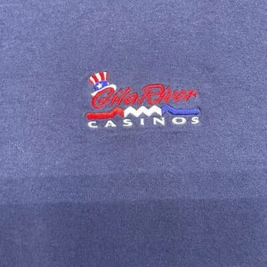 Gila River Casino Vintage Embroidered Tee T-Shirt FOTL Heavy Cotton Blue Size XL - Bild 1 von 8