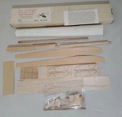 VINTAGE R/N MODELS 1912 LEVEQUE FLYING BOAT BALSA AIRPLANE KIT 33" - *READ* - Image 1 of 4