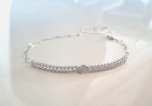 Armreif Armband mit 69 Brillanten Diamanten 1,15 ct. in 18 Kt 750 Weiß gold - Bild 1 von 3