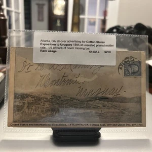 Atlanta Exposition 1895 Cover To Uruguay All Over Adv. Opening Of The Fair Rare - Picture 1 of 7