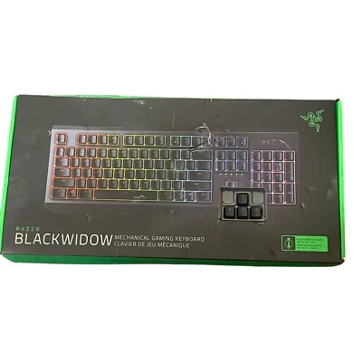 Razer Blackwidow Gaming Mechanical Green Switch Keyboard w/ RGB Backlight SEALED - Image 1 of 4