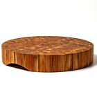 Extra Large 18" x 18" Round End Grain Butcher Block Cutting Board 3" Thick - ...