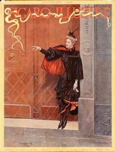 ORIGINAL VINTAGE POSTER DOOR WOMAN BY BERAUD FOR FIGARO ILLUSTRE 1898 - Picture 1 of 1