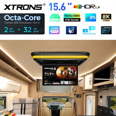 Motorized Full HD 15.6" Boach Bus Android TV Roof Overhead Monitor Octa Core USB - Image 1 of 4
