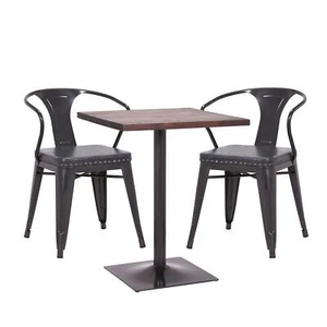 B-Ware Set Bistrotisch MCW-H10d, Gastronomie schwarz-grau, Tisch dunkelbraun - Bild 1 von 14