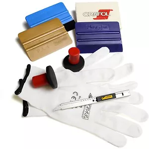 Profi Car Wrap Folier Set 3M Folierset Filz Rakel Olfa 30 Grad Cutter Handschuhe - Bild 1 von 8