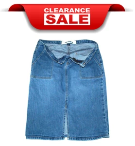 GAP JEANS Women's Size 8 Blue Denim Pencil Skirt - Front Zip/Slit Pocket Buttons - Picture 1 of 5