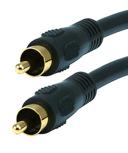 3FT RCA Digital Coax Coaxial Audio Video A/V Cable Composite Subwoofer Cord 3' - Picture 1 of 2