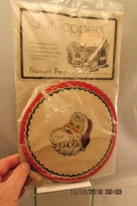 Potpourri Press Jar Toppers Covers Christmas Santa Claus Vintage Craft Handmade - Picture 1 of 4