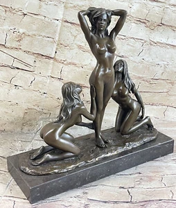 FIRMADO: MAVCHI. Escultura de bronce 3 niñas "LAS 3 GRACIAS" ESTATUA DE BRONCE ESCULTURA - Imagen 1 de 10