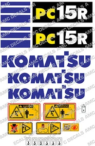 KOMATSU PC15R DIGGER DECAL STICKER SET - Picture 1 of 1