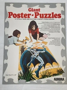 AURORA 1974 Giant POSTER PUZZLES BATMAN Salesman Dealer Employee Ad Slick - Picture 1 of 20