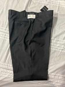 JOS A BANK Mens Trouser Pants 42R Cotton Black NWT - Picture 1 of 9