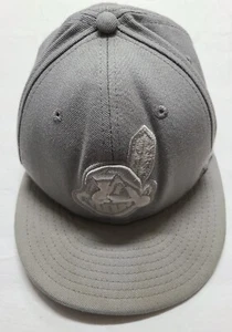 Cleveland Indianer Mütze Cap MLB NEW ERA 59FIFTY Fitted GR 7 1/4 VINTAGE grau - Bild 1 von 13