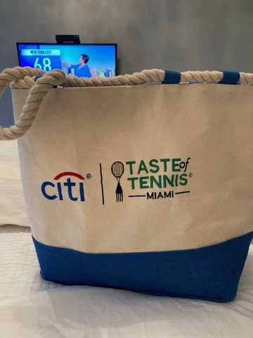 New Taste Of Tennis Miami Citi Open Tournament beige cotton canvas tote bag Cover