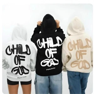 Ladies Men CHILD OF GOD PRINTED Hoodies Sweatshirt Baggy Pullover Tops PLUS SIZE - Picture 1 of 35