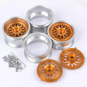 Cerchio Ruote Alluminio (F/R) per Tamiya 1/10 Porsche 934 Coupe Vaillant TA02SW TA02 - Foto 1 di 13