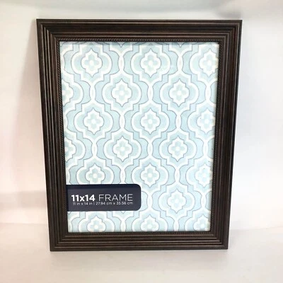 Wooden Picture Photo Frame Decor Hanging Home Decor for Photo 11x14 ", Brown Foto 1 de 4